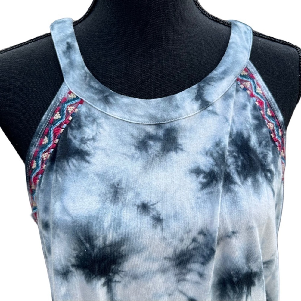NWT Torrid Halter Sleeveless Tunic HighNeck Embroidered BlackWhite TieDye 12 L 0 - Picture 6 of 16